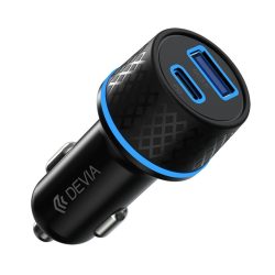 Devia szivargyújtós töltő adapter Extreme PD Type-c + QC 2USB - 42,5W - fekete