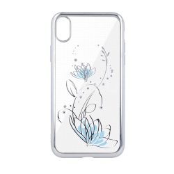 Diamond TPU hátlap - iPhone X / Xs (5.8") - Lotusz - ezüst