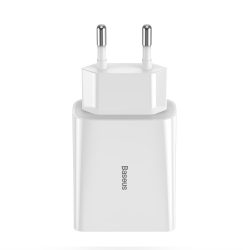 Baseus Speed Mini hálózati töltő fej 2xUSB - QC 3.0 18W 3.0A ( CCFS-V02 ) - fehér