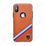   Puloka Criss-Cross hátlap tok - iPhone Xs Max (6.5") - barna