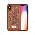   Puloka Glitter hátlap tok - iPhone X / Xs (5.8") - barna