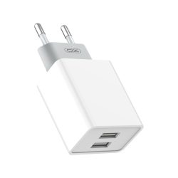 XO L65 hálózati gyors töltő ( 2.4A) 2x USB - fehér