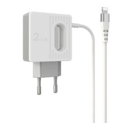 Borofone BA34 Hálózati Lightning Töltő + 2xUSB 2,4A  - fehér