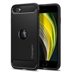 Spigen Rugged Armor szilikon tok - iPhone 12 / 12 Pro (6.1") - matt fekete