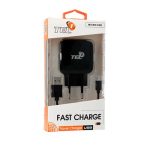   TEL1 QUICK - QC 3.0 - MicroUSB USB hálózati töltő szett - 5V / 3A - fekete
