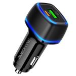   Borofone szivargyújtós töltő adapter Mercury BZ14A PD QC 3.0 Type-c + USB - 20W 3A - fekete