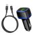 Borofone szivargyújtós töltő adapter Mercury BZ14A PD QC 3.0 Type-c + USB - 20W 3A - type-c / Lightning kábelel - fekete