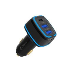 Devia szivargyújtós töltő adapter Extreme PD Type-c + QC 3.0 + 2xUSB - 85W - fekete