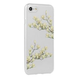Szilikon virágos hátlap - iPhone X / Xs  (5.8") - magnolia