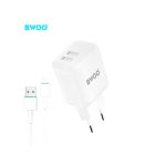   BWOO - CDA60L - Dual USB Lightning hálózati töltő szett - 2,1A - fehér