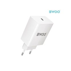 BWOO CDA68 PD QC 3.0 hálózati gyors töltő Type-C bemenettel 20W - fehér