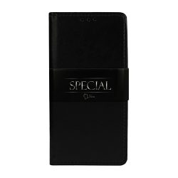 Special bőr book flip tok - iPhone 12 Mini (5.4") - fekete
