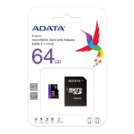   Adata Premier Memóriakártya - Micro SDXC UHS-I Elite - 64GB (80MB/s olvasási sebesség)- Class 10 - adapteres