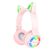 Borofone bluetooth fejhallgató BO15 - Cat Ear - pink 