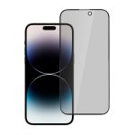   Betekintésgátló Kijelzővédő üvegfólia - iPhone 14 (6.1")  -  fekete