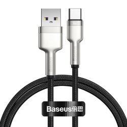 Baseus Cafule Szövött USB / Type-C Adat és Töltőkábel - 1m / 66W - ezüst