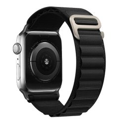 Nylon sport szíj desing 2 - Apple Watch 42 / 44 / 45 / 49 mm -  fekete