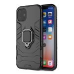   Gyűrűs Armor - iPhone 11 (6.1") mágneses hátlap - fekete