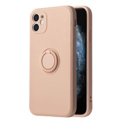 Vennus gyűrűs szilikon hátlap - iPhone 12 Pro Max (6.7") - rózsaszín
