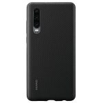 Gyári PU hátlap - Huawei P30 - Fekete carbon