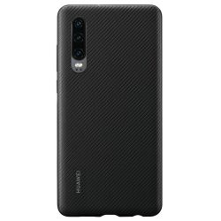 Gyári PU hátlap - Huawei P30 - Fekete carbon