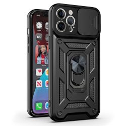 Slide Armor Szilikon hátlap - iPhone 15 Pro Max (6.7") - fekete