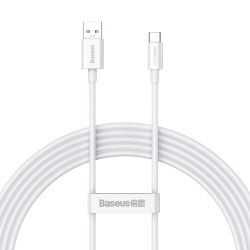 Baseus Superior SUPERVOOC USB / Type-C Adat és Töltőkábel - 2m / 65W - fehér