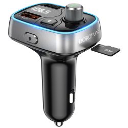 Borofone FM Transzmitter BC32 MP3 - Bluetoth, 2xUSB + microSD - QC 3.0 töltő 18W 2,4A - Fekete