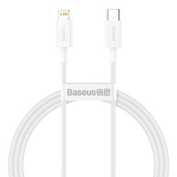 Baseus Superior Type-C / Lightning Adat és Töltőkábel - 1m / 20W - fehér