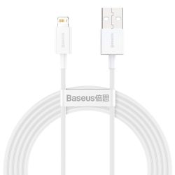Baseus Superior USB / Lightning Adat és Töltőkábel - 2m / 2,4A - fehér