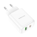   Borofone hálózati töltő BN4 - USB+Type-C - QC3.0 PD2.0 20W - fehér