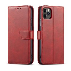 Csatos PU bőr flip tok - Honor 90 5G - piros