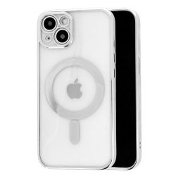 TEL PROTECT Magsafe Luxury szilikon tok - iPhone 13 Mini (5.4") - ezüst