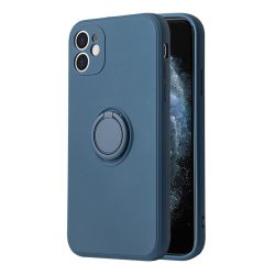 Vennus gyűrűs szilikon hátlap - iPhone 13 (6.1") - sötétkék