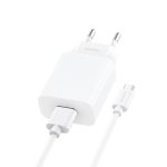   Foneng EU28 hálózati USB Töltő + USB - MicroUSB Kábellel -  2,4A  - fehér