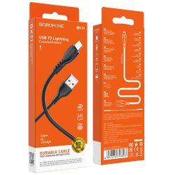 Borofone BX51 Triumph USB / Lightning Adat és Töltőkábel - 2,4A / 1 méter - Fekete