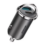   JoyRoomszivargyújtós töltő adapter (C-A35) - USB + Type C - 45W - szürke