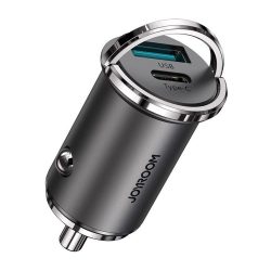 JoyRoomszivargyújtós töltő adapter (C-A35) - USB + Type C - 45W - szürke