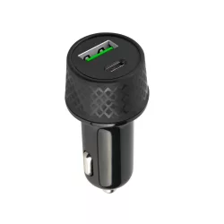 JoyRoomszivargyújtós töltő adapter (C-A35) - USB + Type C - 45W - fekete
