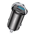   JoyRoom szivargyújtós töltő adapter (C-A45) - USB + Type C - 20W - szürke