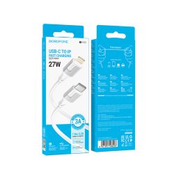Borofone BX101 Type-C / Lightning Adat és Töltőkábel - 27W / 1 méter - Fehér