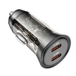   Borofone szivargyújtós töltő adapter (BZ26B) - 2x Type C - 45W - fekete