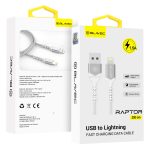   Blavec Cable Raptor USB / Lightning Adat és Töltőkábel (CRA-UL15WS20) - 1,5A / 2 méter - Fehér - ezüst