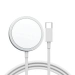   Utángyártott mágneses vezeték nélküli töltő - Magsafe kompatililis - 15W - fehér