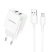 Borofone BN15 hálózati gyors töltő ( 2.1A) 2x USB + Micro USB kábel  - fehér