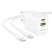 Borofone Wall BN27 USB + Type-C - PD 20W hálózati töltő szett Type-C - Type-C kábellel - fehér