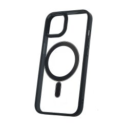 Satin Clear Magsafe szilikon hátlap - iPhone 13 (6.1") - fekete