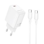   Borofone hálózati töltő fej BN26  - 1x Type-C - 20W - Type-c - Type-C kábellel - fehér 