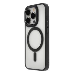 Satin Elegant Magsafe szilikon hátlap - iPhone 15 (6.1") - fekete