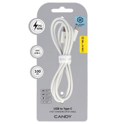 Blavec Candy braided USB / Type-C Adat és Töltőkábel (CCA-UC3W10) - PD 60W 3A / 1 méter Apple Carplay- Fehér Blavec Candy braided USB / Type-C Adat és Töltőkábel (CCA-UC3W10) - PD 60W 3A / 1 méter Apple Carplay- Fehér